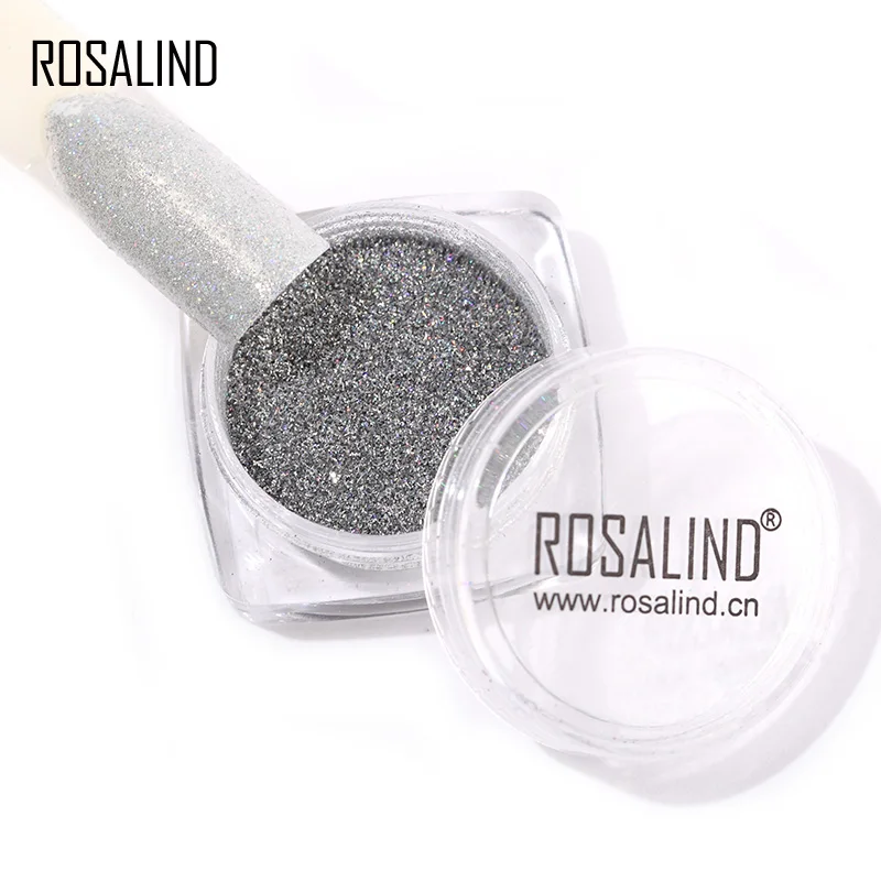 ROSALIND 1 шт. блеск для ногтей Порошковая голографическая пыль хромированный пигмент украшение ногтей блеск алюминиевый волшебный порошок с зеркальным эффектом