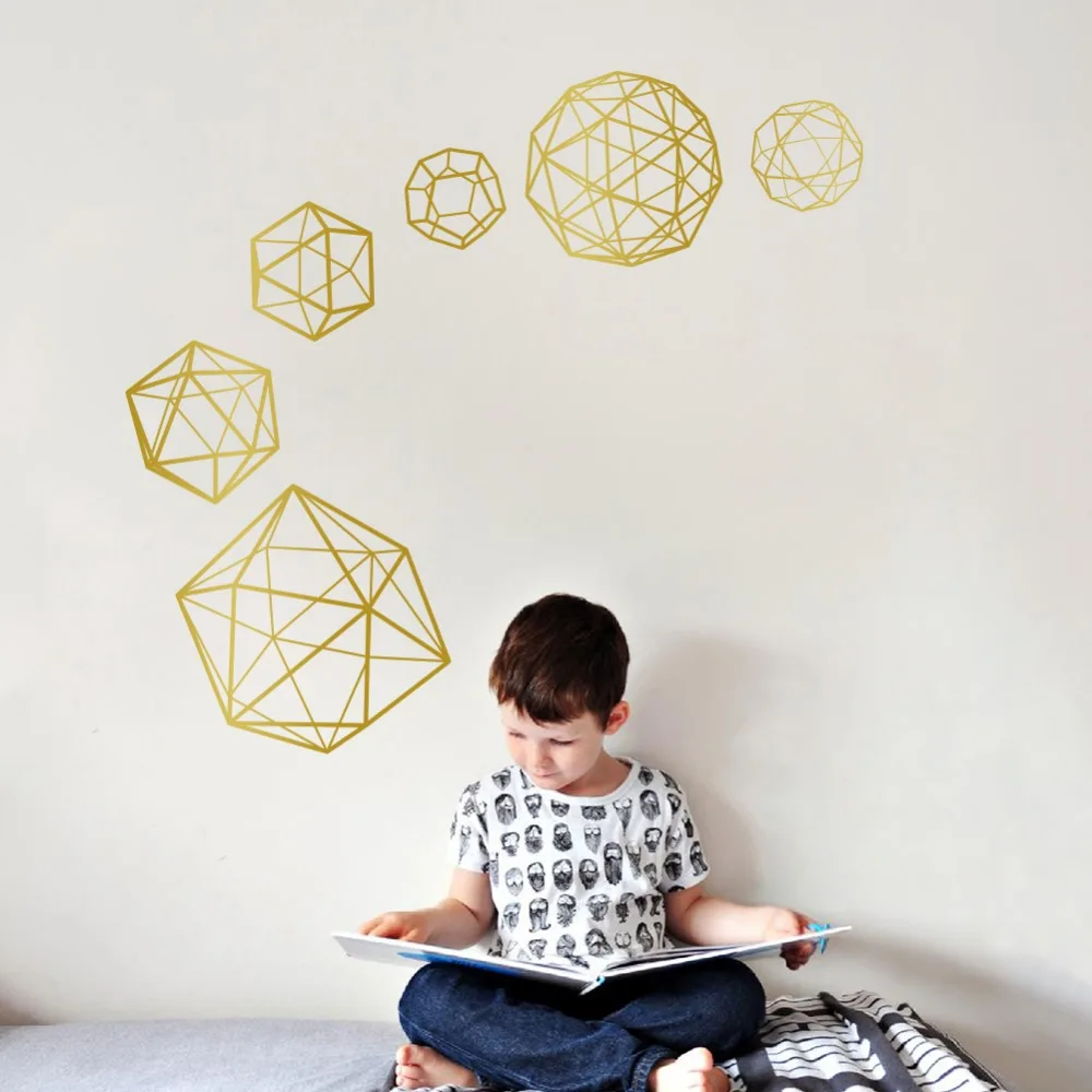 Европейская Геометрическая 3d стерео Настенная Наклейка s украшение для гостиной