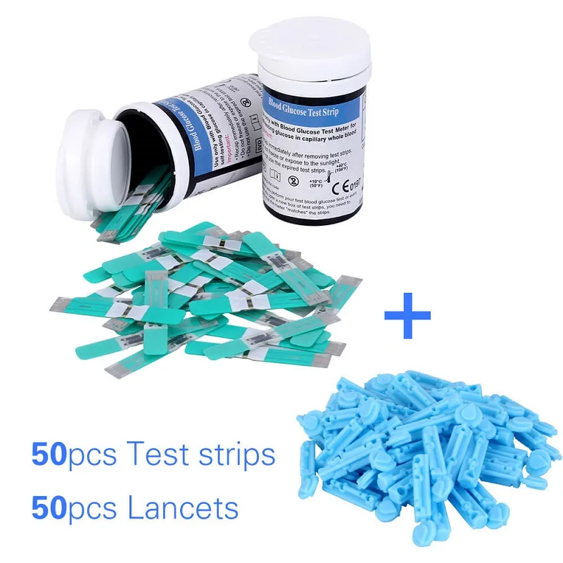 50 Strips Lancets OLIECO GLM-75 0.8ul диабетический измеритель уровня глюкозы в крови полоски ланцеты мг/дл медицинский точный Смарт авто кодирование 8S глюкометр большой экран - Цвет: 50 Strips Lancets