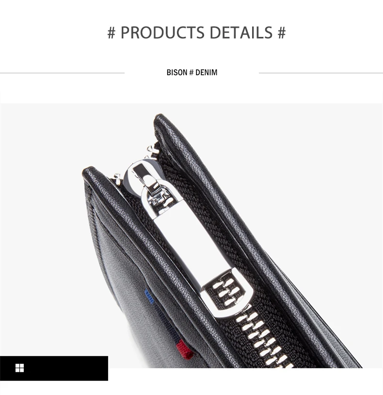 BISON DENIM, роскошный мужской кошелек, на молнии, закрытый, длинный, клатч, бизнес, натуральная кожа, клатч, сумочка из воловьей кожи для мужчин, N8249