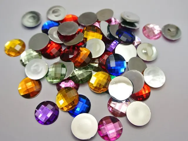 100 смешанных цветов акриловые стразы с плоской задней поверхностью граненые