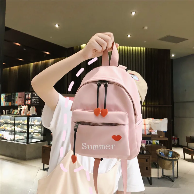 Милый маленький нейлоновый рюкзак для девочек-подростков удобная летняя легкая