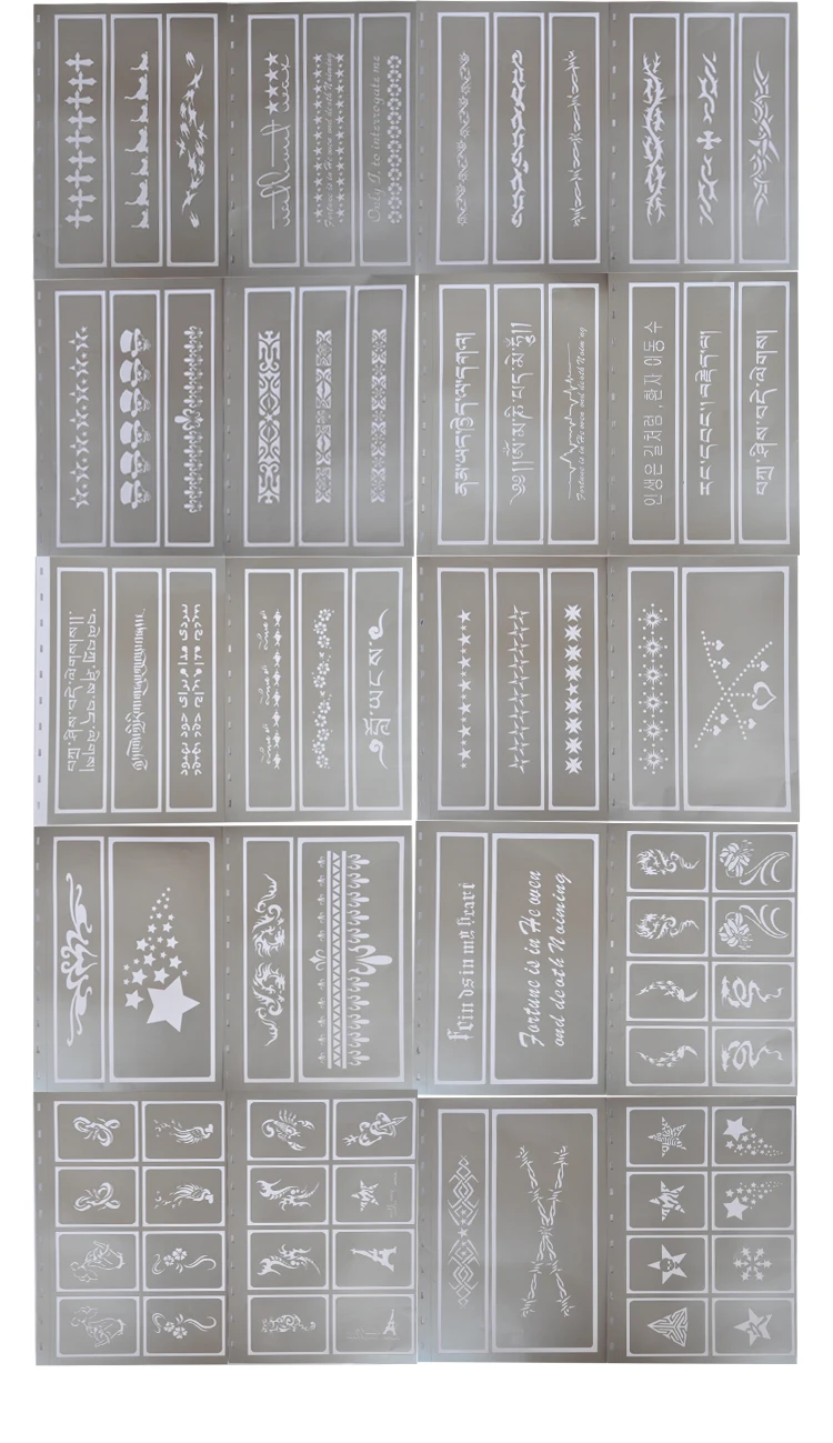 75 конструкции временных Аэрограф татуировки Трафарет книга аэрограф трафареты