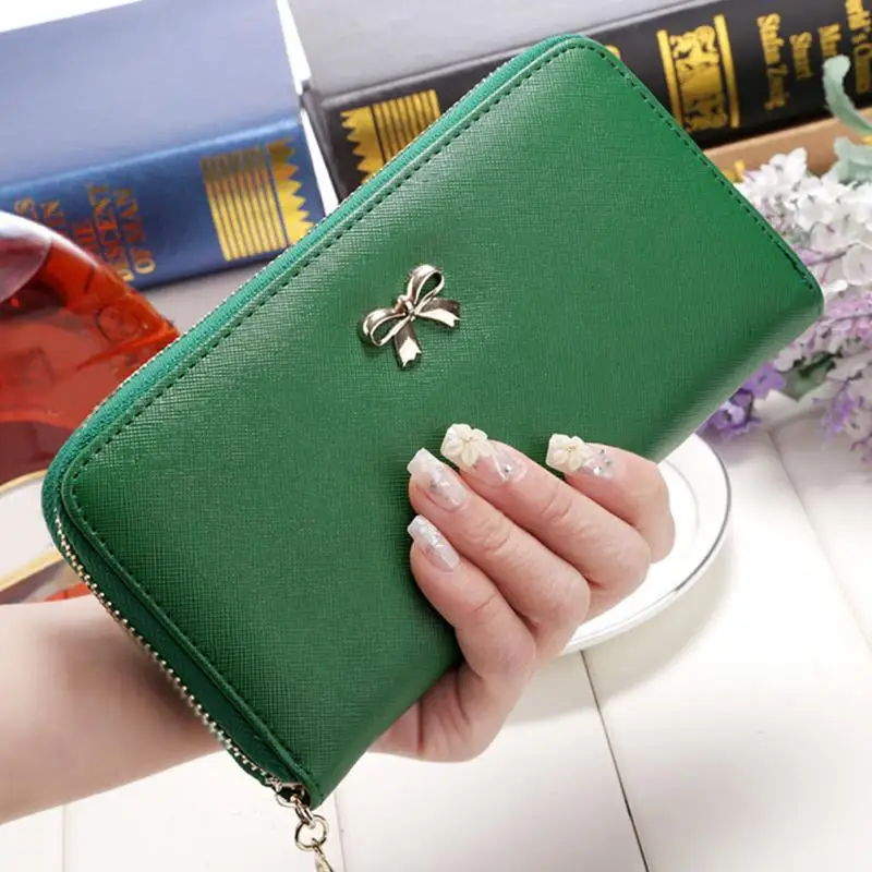 Женский кошелек из искусственной кожи Длинный на молнии для девушек Женская