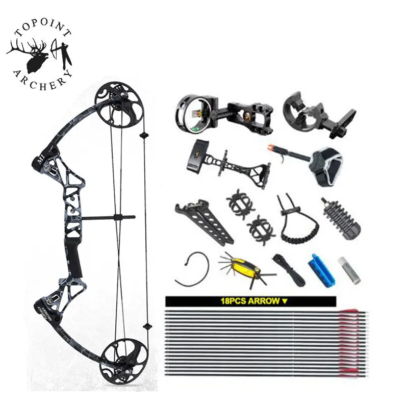 

1 Set Archery Compound Bow Set 19-70 lbs Right Hand IBO320FPS CNC Milling Bow Riser BCY String For Hunting Shooting Accessories