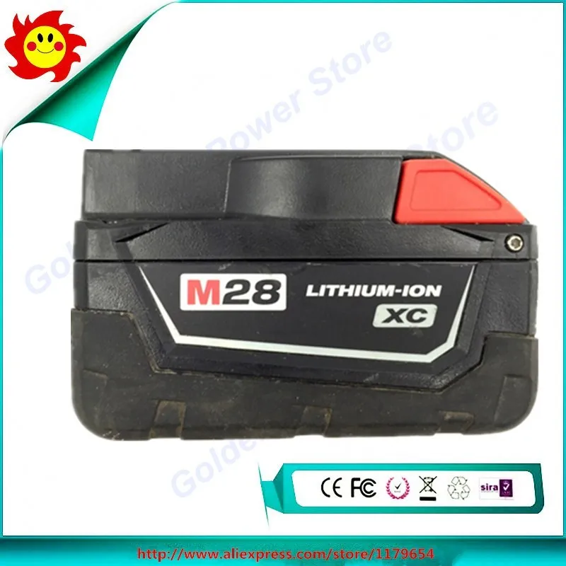 Аккумуляторная литий ионная аккумуляторная батарея для Milwaukee M28 48 11 2830 28 в 3000
