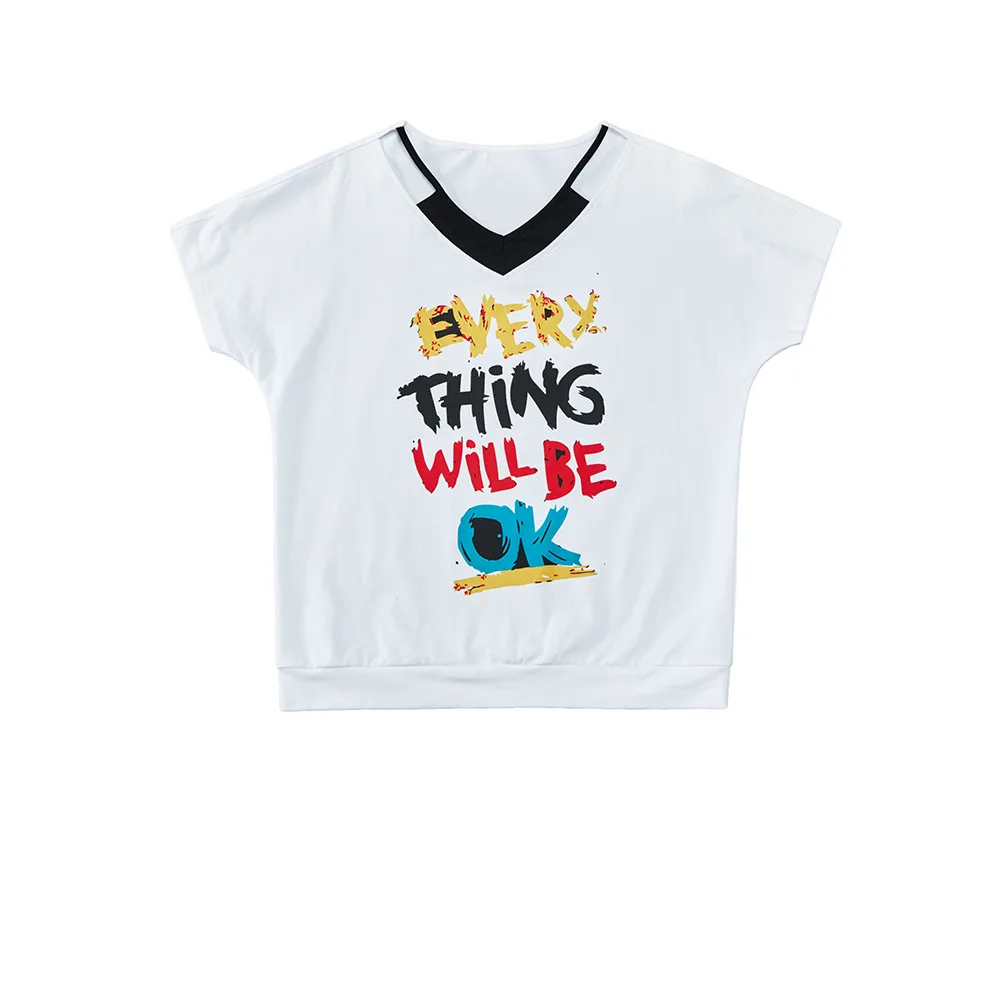 Женские повседневные футболки SOOSSN свободные с коротким рукавом и v образным