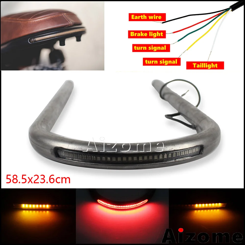 8 3 &quotширокая длинная рамка для заднего сиденья Кафе Racer Honda Yamaha Suzuki CB CG SR LED задний