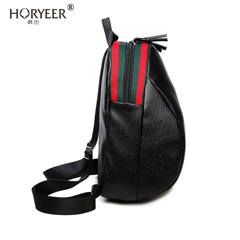 HORYEER kanken рюкзак искусственная кожа женщины сумка Vintage Опрятный черный школе для