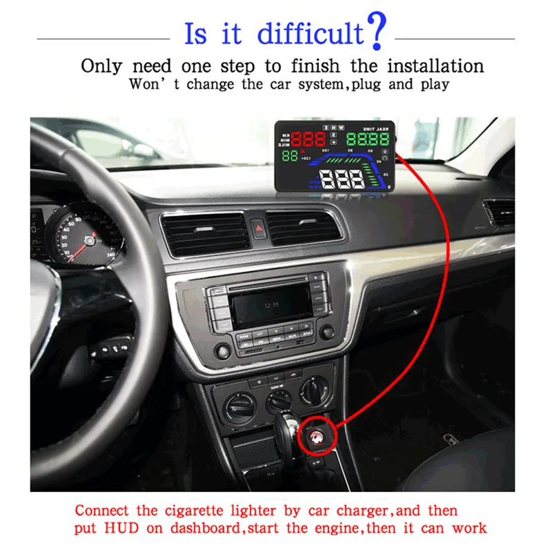 Geyiren hud Дисплей автомобиля Q7 gps Спидометр автомобиля для зеркала hud Автомобиль Велосипед Мотоцикл Авто Аксессуары лобовое стекло будильник с прожектором