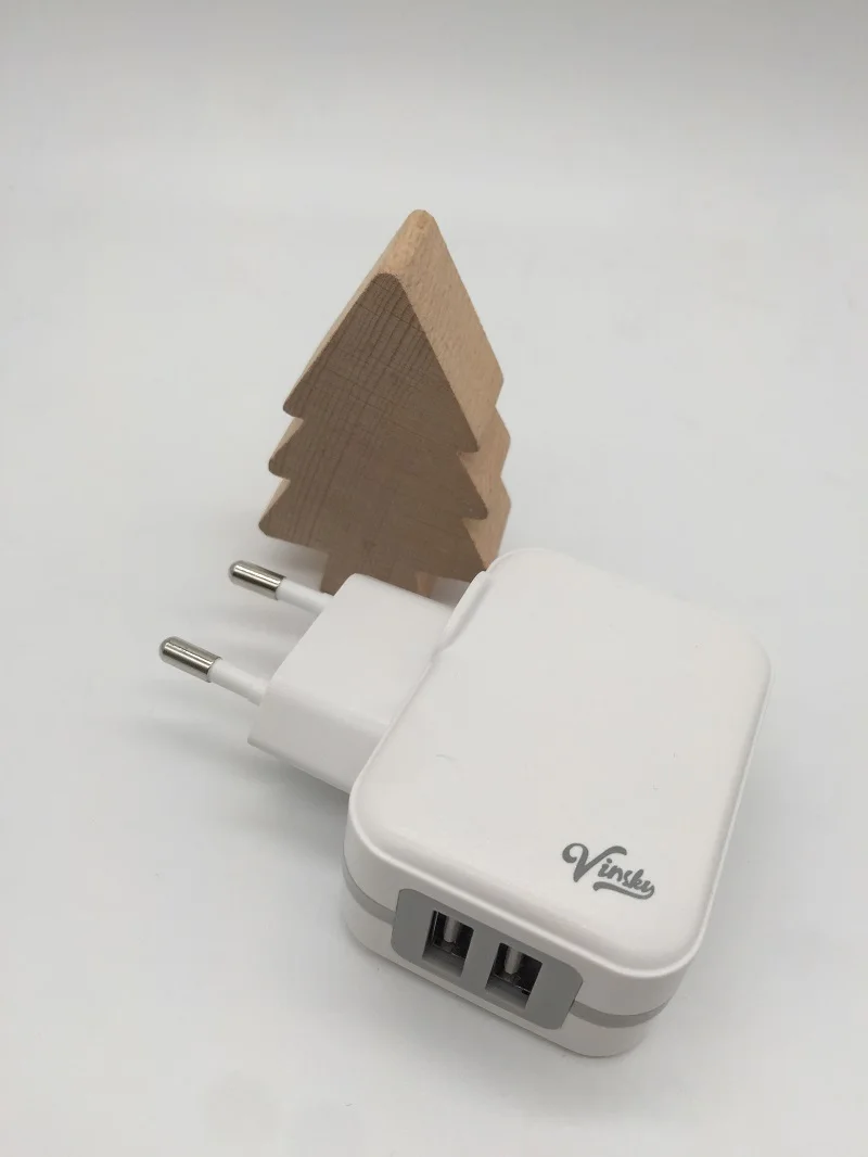 

VNSTRIP EU plug 2 USB port wall charger 2.4A per port 4.8A output Travel charger with EU plug for iPhone iPad Samsung Xiaomi HW