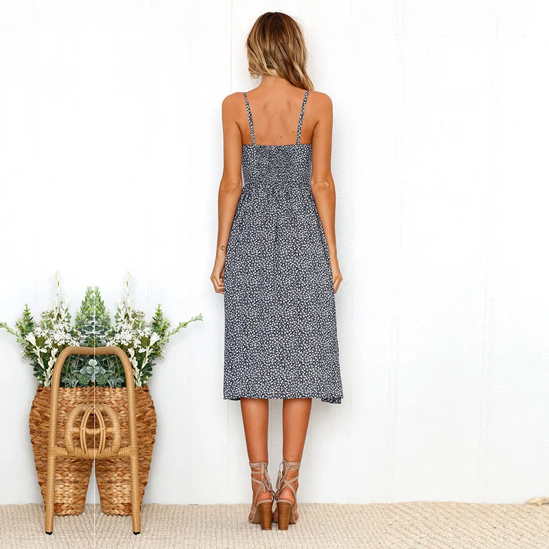 2019 Новое поступление сексуальное облегающее платье в горошек на пуговицах без