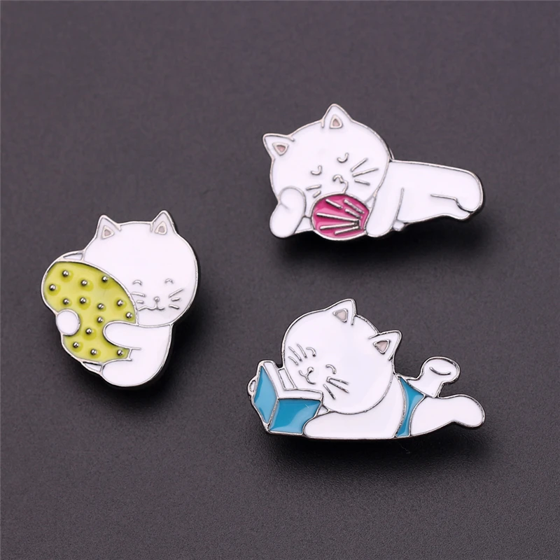 Милая брошь в виде кота для женщин белая кошечка Весенняя Повседневная Bijoux юбка