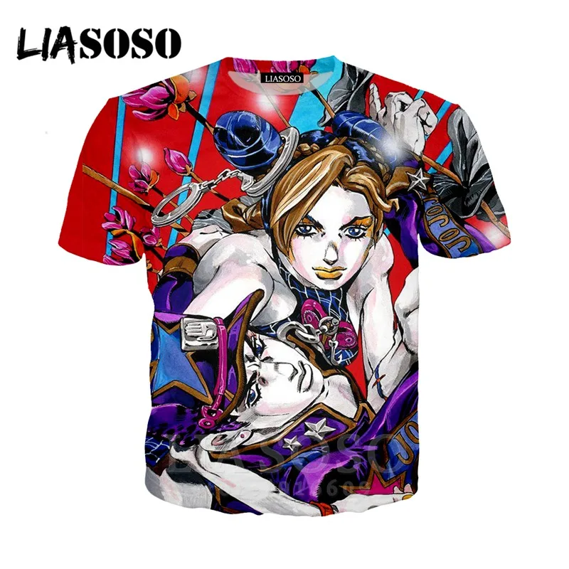 3 LIASOSO, аниме, 3d принт, футболка для мужчин и женщин, Harajuku, joJo's, хип-хоп, причудливый, homme Adventur, футболка, рок, футболки, homme, футболка E835 - Цвет: 3