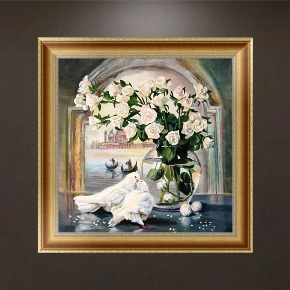 DIY 5D алмазная вышивка цветок птица круглая живопись наборы для вышивки крестом