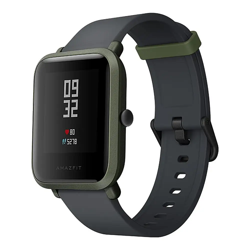 Оригинальные Смарт-часы Amazfit Huami Amazfit Bip, умные часы, Bluetooth 4,0, gps, пульс, 45 дней, батарея, IP68-глобальная версия - Цвет: green