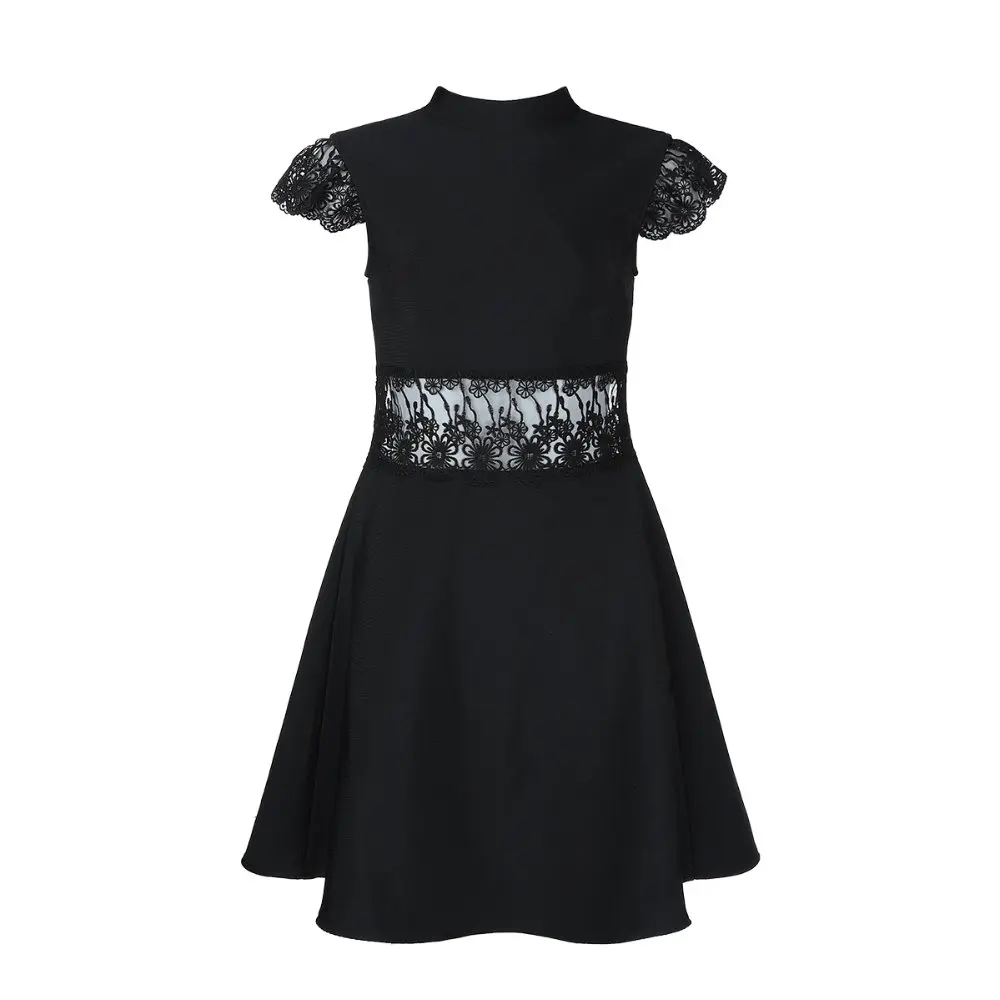 Бандажное платье черное кружевное Сексуальное Женское Платье в стиле