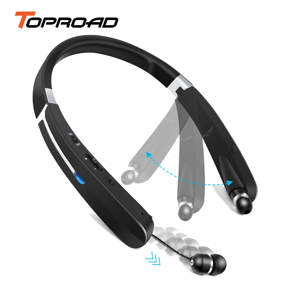 Toproad Спортивные наушники Bluetooth Портативный складной Беспроводной Шум