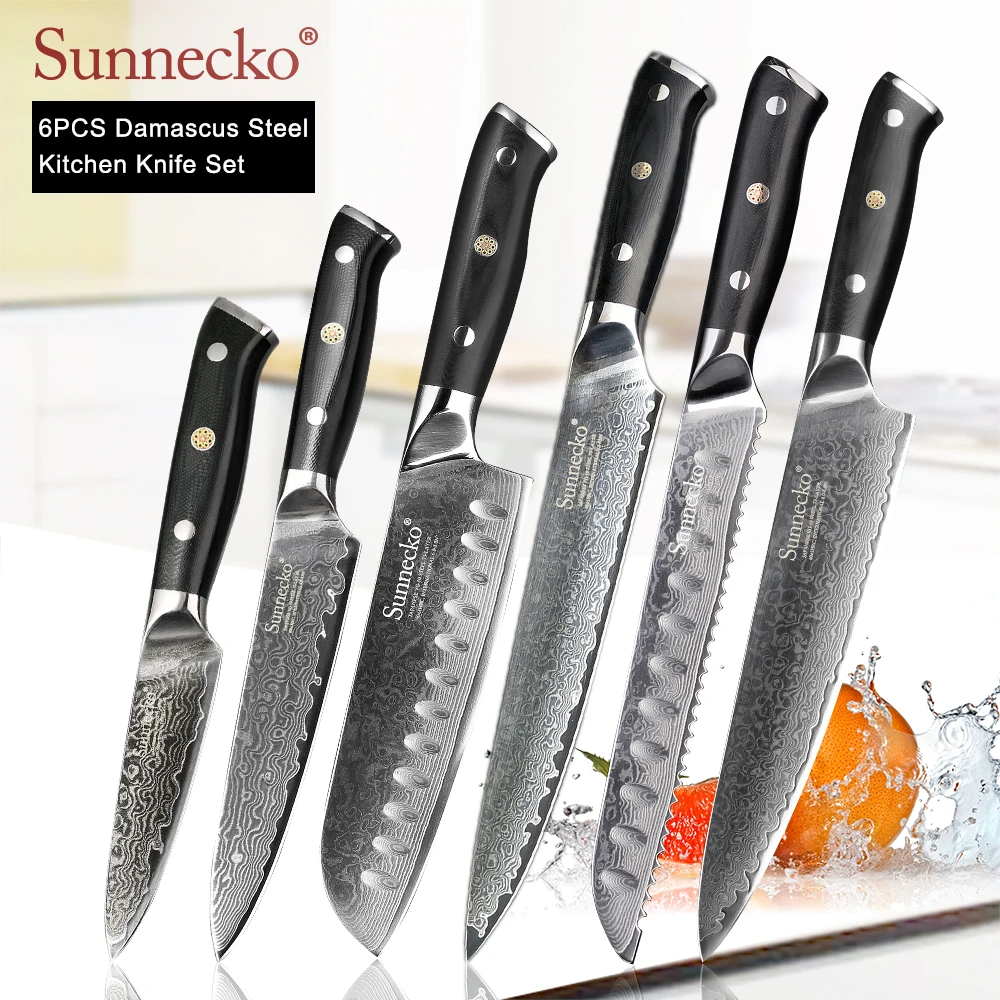 Нож шеф повара SUNNECKO 1 8 шт./компл. японские кухонные ножи острый универсальный нож