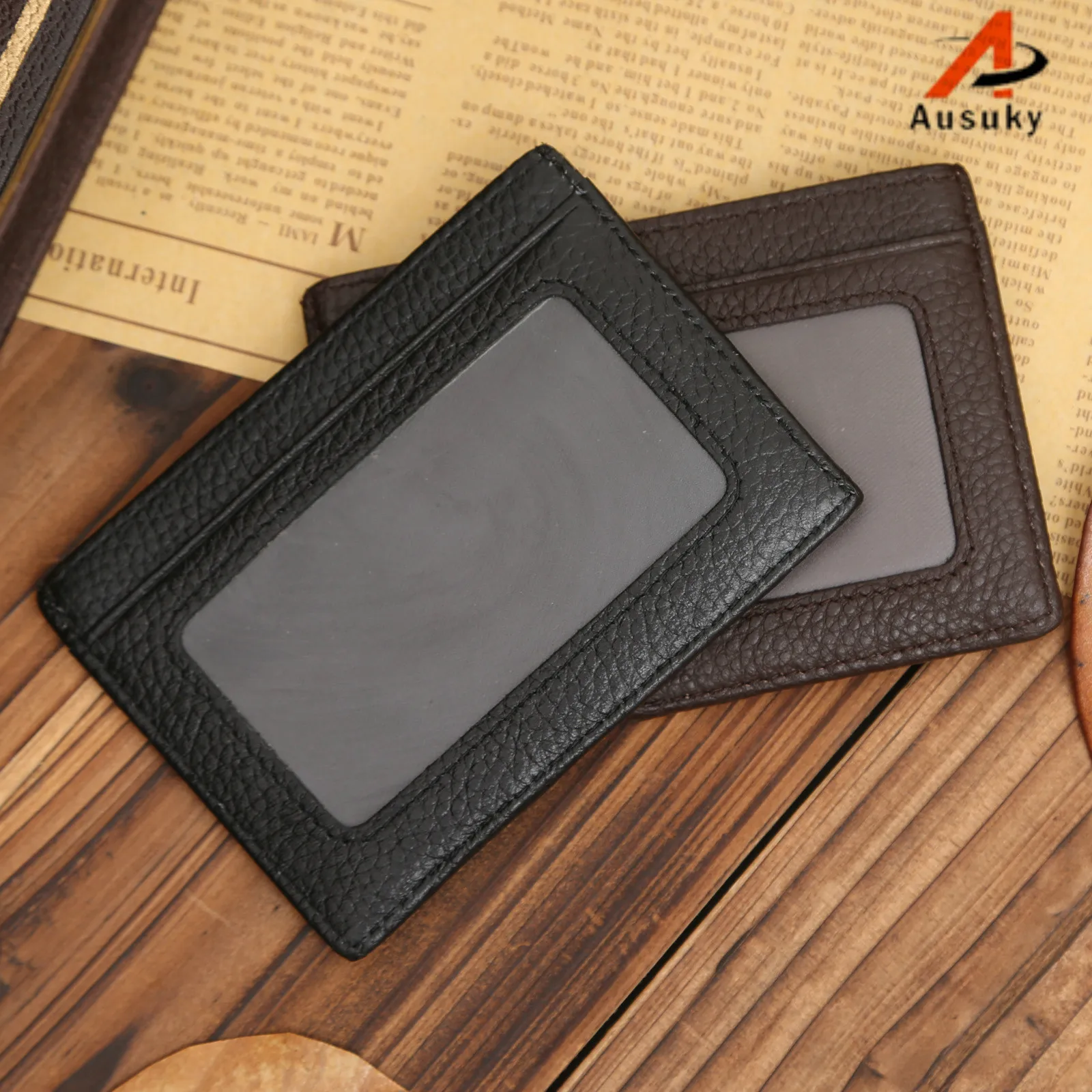 Новый Ausuky из натуральной кожи с зажимом для денег кошелек мужской тонкий свитер