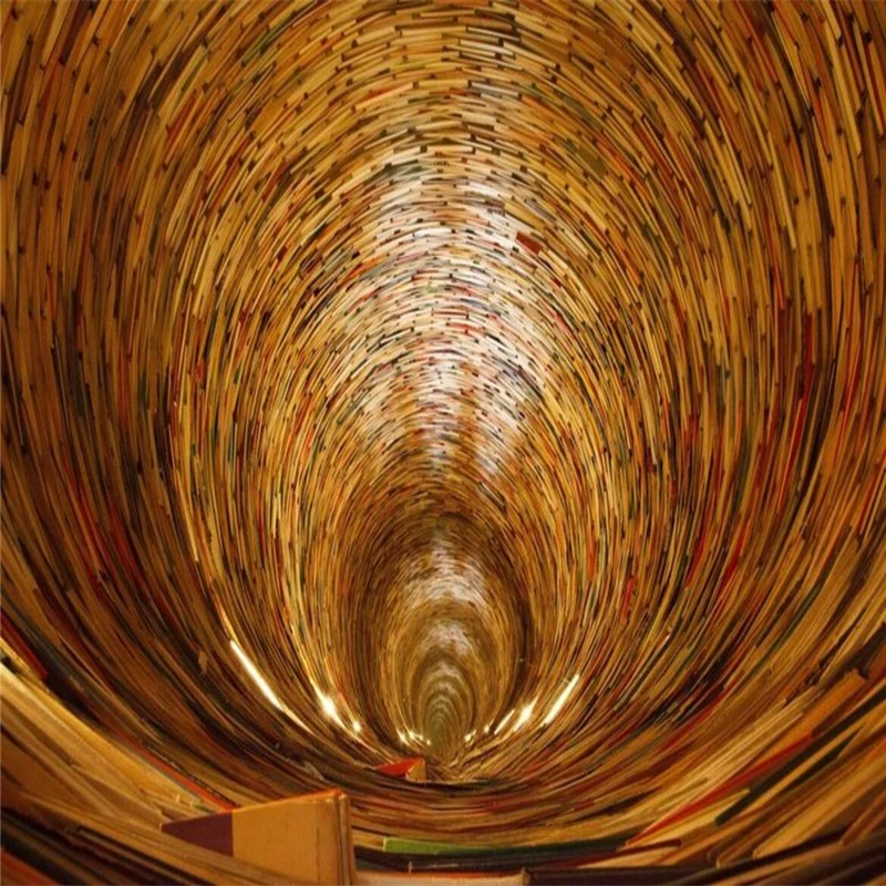 Beibehang пользовательские 3d обои книжный шкаф реальный снимок фотография круглый