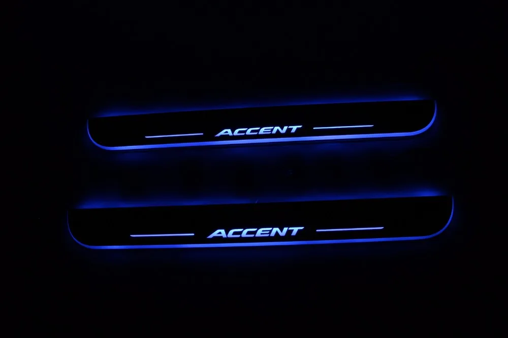 WOOBEST водонепроницаемый ультратонкий акриловый светодиодный порог для hyundai accent, светодиодный движущаяся дверная накладка, светильник, 2 шт