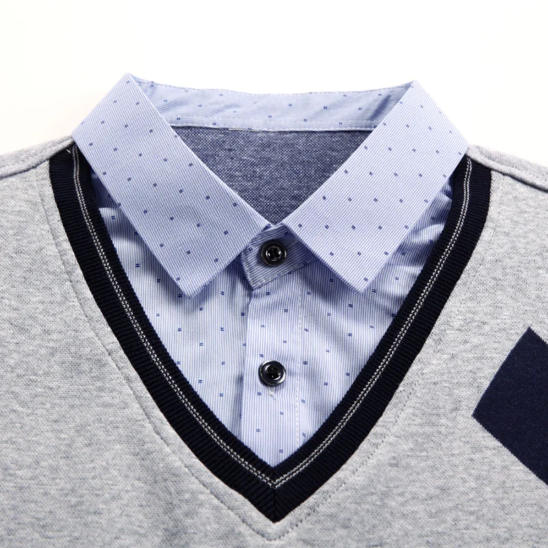 Мужской Хлопковый свитер с v образным вырезом шерстяной пуловер для мужчин