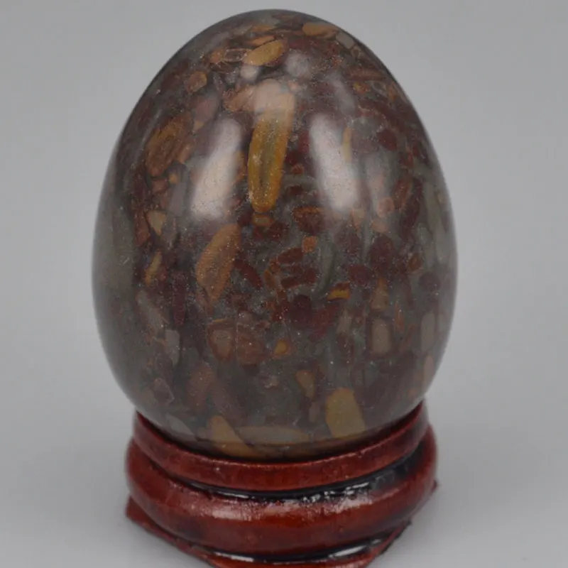 Bamboo Jasper Природный драгоценный камень кристалл рейки лечебная Сфера Йони массаж яйцо коллекция домашнего декора - Цвет: Bamboo Jasper