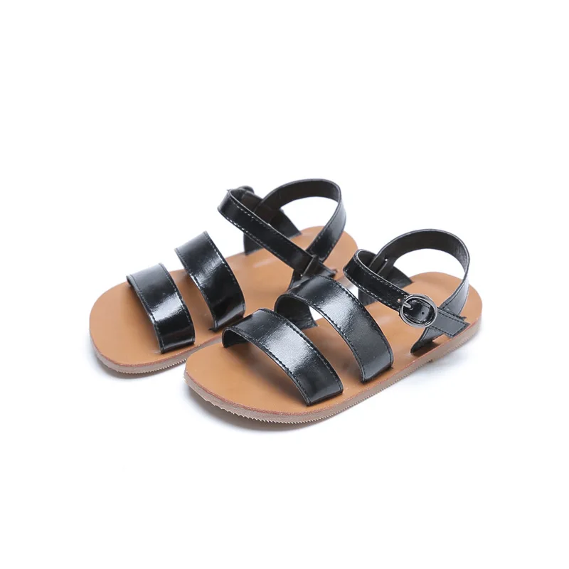 

Roma Sandals Girls Summer Soft Rubber Soled Microfiber Flat Heels Cool Casual Gladiatus Shoes Princess Shoes