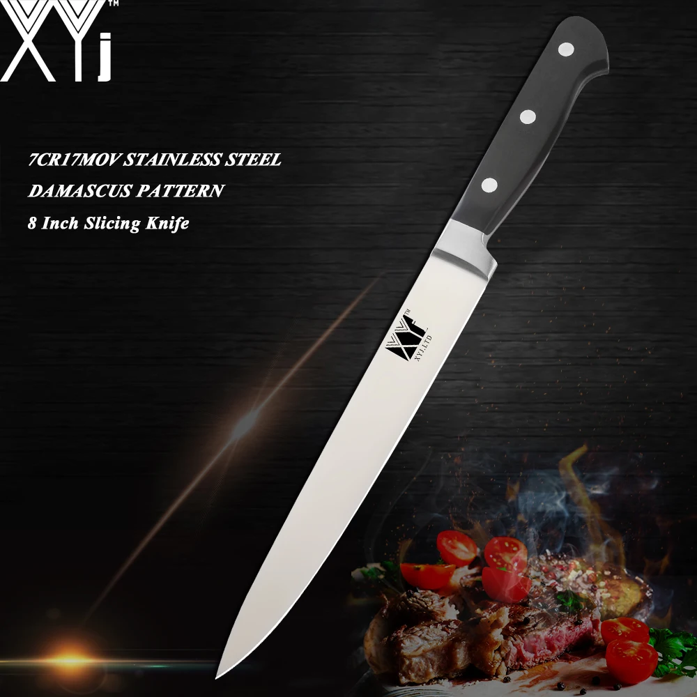 XYj кухонный нож Santoku шеф повара с ультраострым лезвием в немецком стиле для