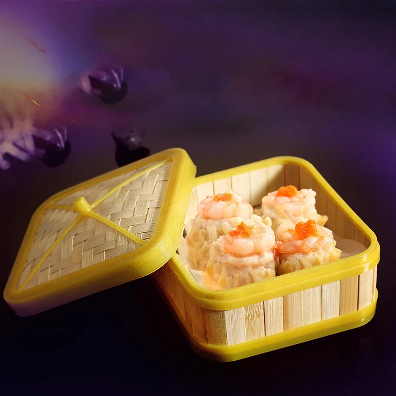 Китайская бамбуковая тушеная корзина квадратная булочка тусклый сум мушики