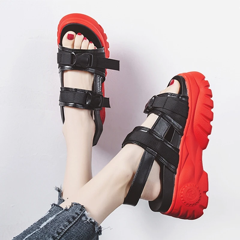 Women's Summer Sandals Thick Sole Women Platform Shoes INs Fashion High Heel Beach Ladies feminina Wedge sandalia | Обувь