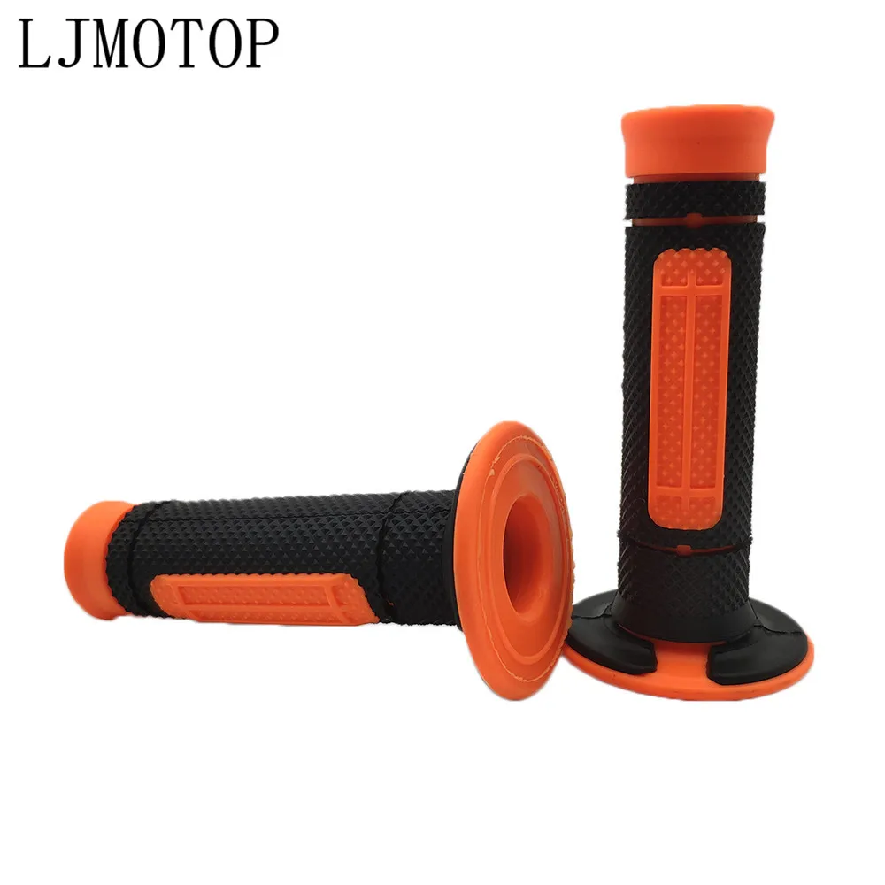 Orange 7/" 22 мм резиновая moto rcycle ручками рука бар enduro moto руль для KTM Duke 125 200 250 390 690 EXCF SX SXF XC XCF - Цвет: Orange