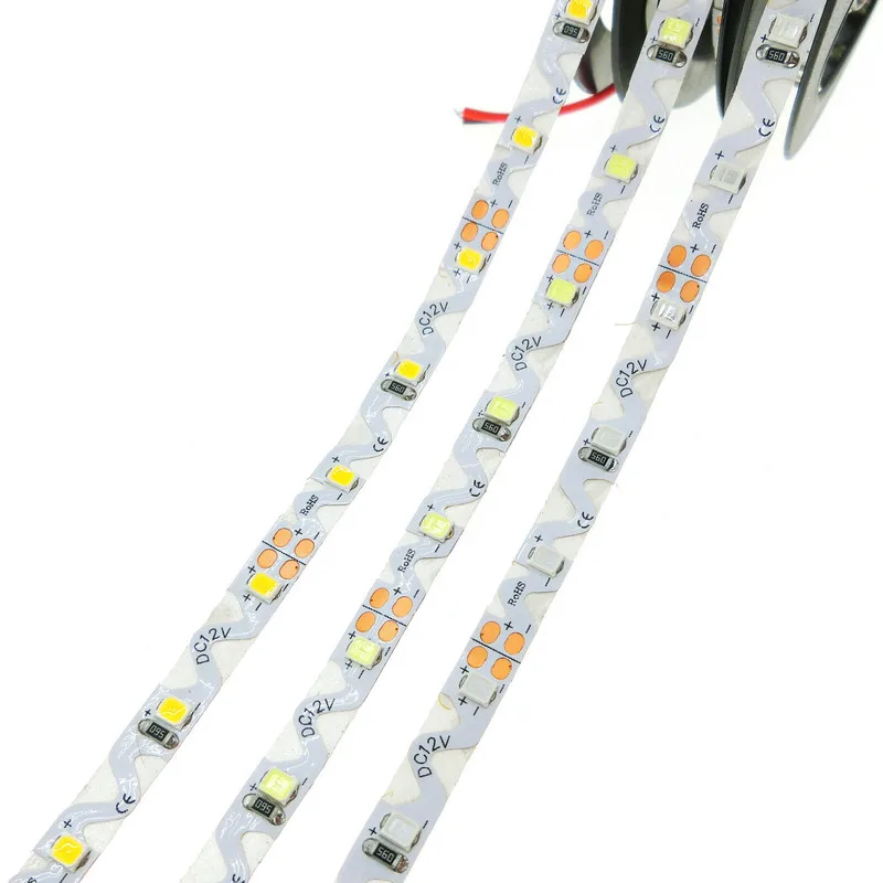 Светодиодные ленты 12 В S форма светодиодные полосы света 2835 SMD Гибкие светодиодные 60LED/m 5 м для угол изгиба канала буквой S Тип Гибкая 2835