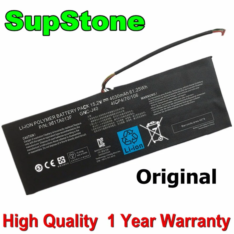 SupStone 15 2 V 61.25Wh новый оригинальный GNC J40 961TA013F ноутбук Батарея для GIGABYTE P34W P34K P34F P34G V2 V3