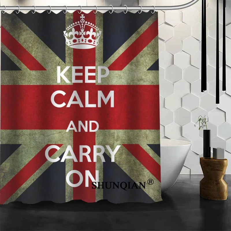 

Занавеска для душа с надписью keep calm and carry, Новое поступление, аксессуары для ванной комнаты, экраны для ванной, занавеска под заказ