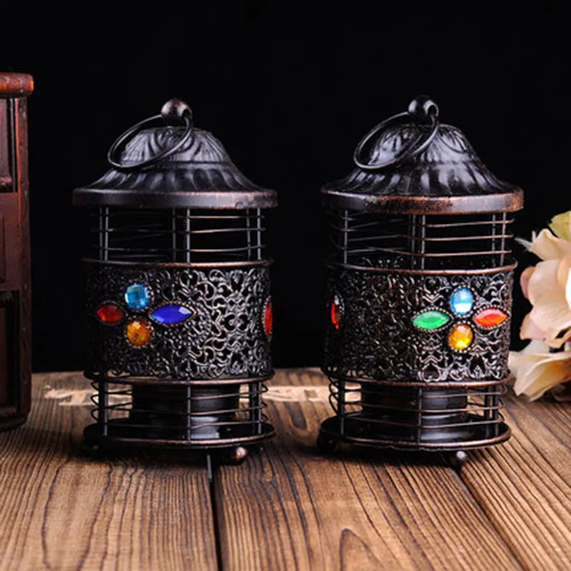 1 шт. марокканский стиль винтажный металлический Железный подсвечник для