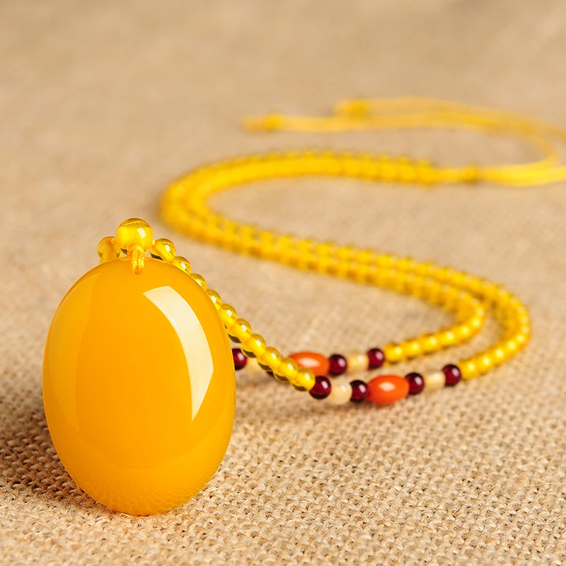 Natural Yellow Pendant Atmosphere Men &amp Women High - grade Bead Necklace | Pendants