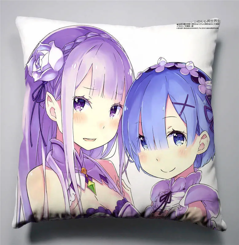 10 Аниме Манга Re Zero kara Hajimeru Isekai Seikatsu подушка 40x40 см наволочка сиденье постельные принадлежности Подушка 010 - Цвет: 10
