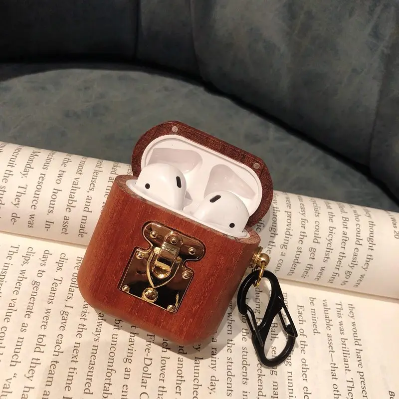 3 Чехол для Airpods, милый чехол для Airpods 1:1, зарядная коробка для Airpod, bluetooth-гарнитура, металлическая деревянная коробка, роскошная защита от ударов - Цвет: 3