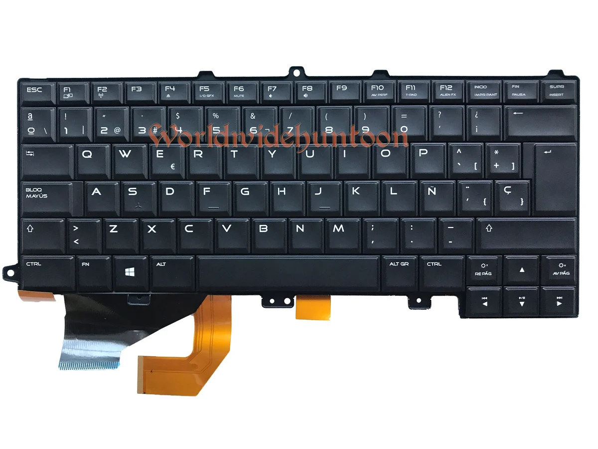Высокое качество Испанский Клавиатура для ноутбука Dell Alienware M14X R3 клавиатура CN-0955T2 NSK-LB0BC SP Макет с подсветкой