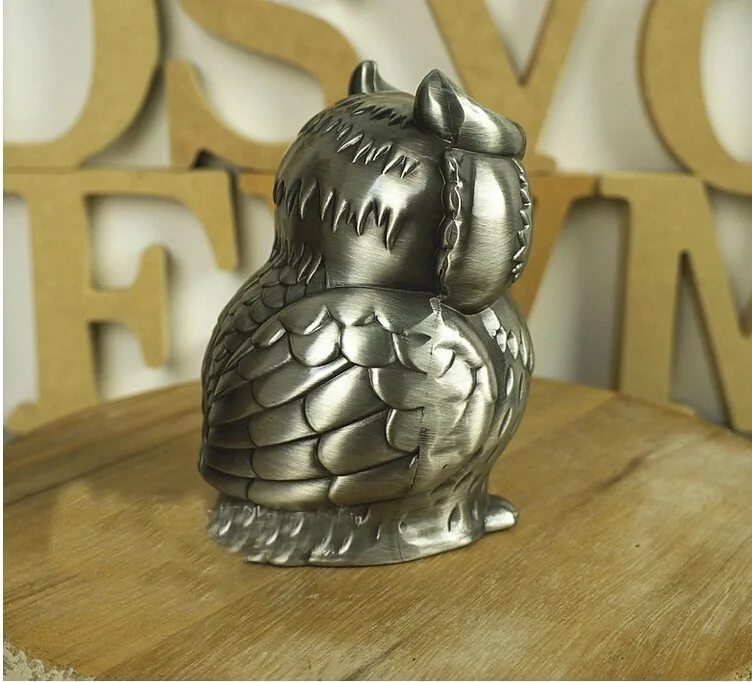 Новинка домашнее украшение винтажная металлическая копилка для денег милая сова