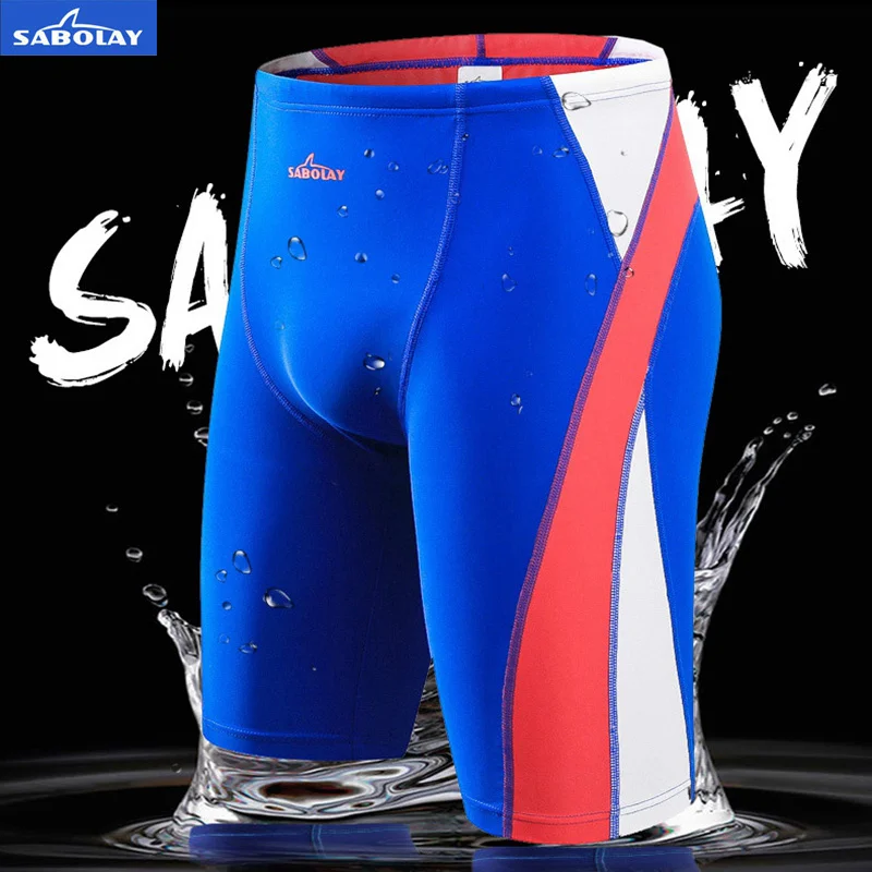 

SABOLAY New men's swimming trunks quick dry fifth pants swimming diving pants UV bunch Sunscreen surfing Rash Guard beach shorts