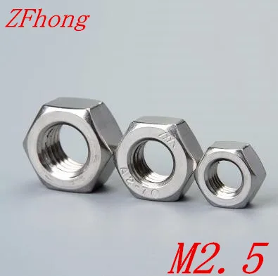 

100pcs din934 Stainless Steel 304 M2.5 Hex Nut