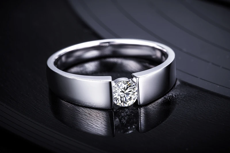 ZOCAI 0 30 CT CERTIFIED SI/H/VG бриллиантовое обручальное кольцо для мужчин с круглой огранкой