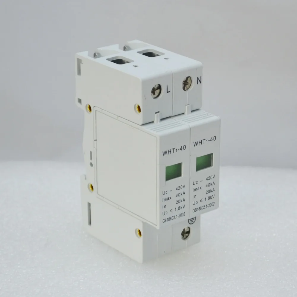Защитное устройство от перенапряжения SPD 1P + N 20KA ~ 40KA C 420VAC|device portable|device mp4arrester surge |