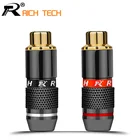 2 шт.1 пара, высококачественный разъем RCA, позолоченный штекер RCA, аудиоадаптер, черная и красная в 1 пара, штекер динамика