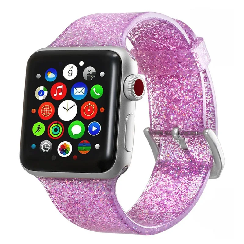 Pink Ремешок для Apple Watch, 4 ремешка, 44 мм, 40 мм, correa, Apple Watch, 38 мм, iwatch, ремешок 42 мм, силиконовый браслет pulseira, 42, ремешок для часов, 4, 3, 2, 1 - Цвет ремешка: Pink