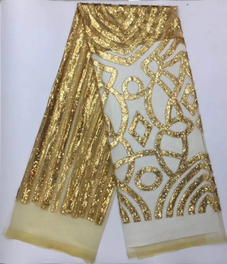 

embroidered Lace Fabric free shipping SYJ-11155 french net Lace Fabric with beads for wedding dress