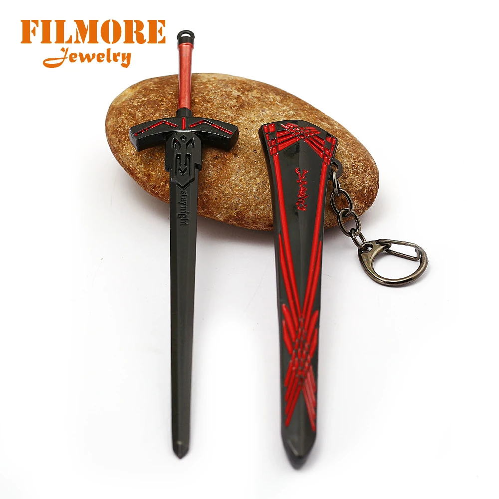 Filmore аниме Fate Saber брелок на ключи с кольцом из сплава Holder Black 17 см Подвеска в виде